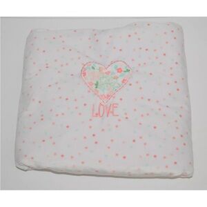Just Born Pink Love Heart Baby Girl Blanket Polka Dot Sherpa Security 30x40"